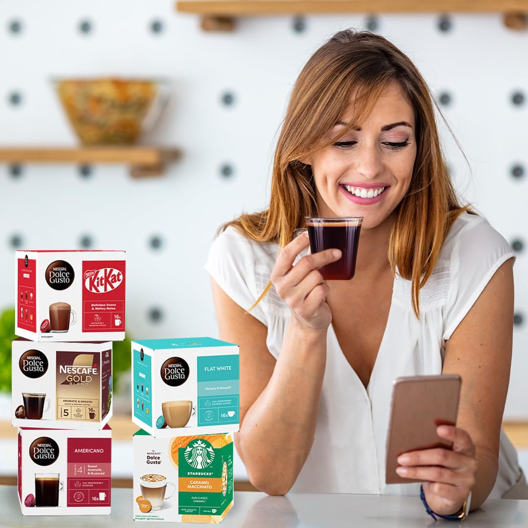 NESCAFÉ Dolce Gusto Flat White Coffee Pods – 48 Capsules (3x16)