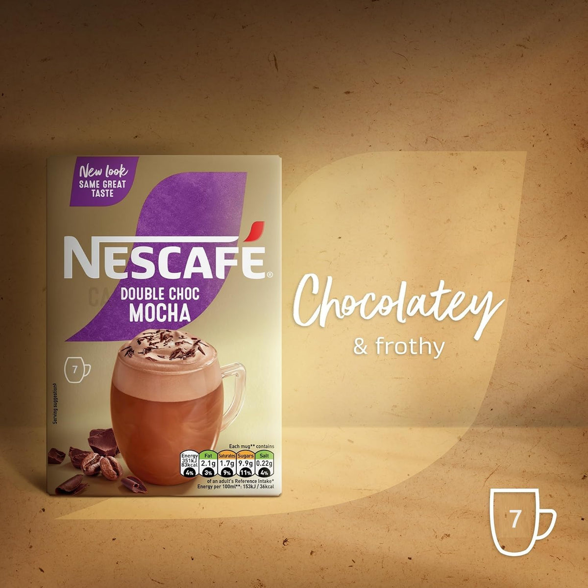 NESCAFÉ MOCHA Double Choco Instant Coffee Sachets – Pack of 6 (42 Servings)