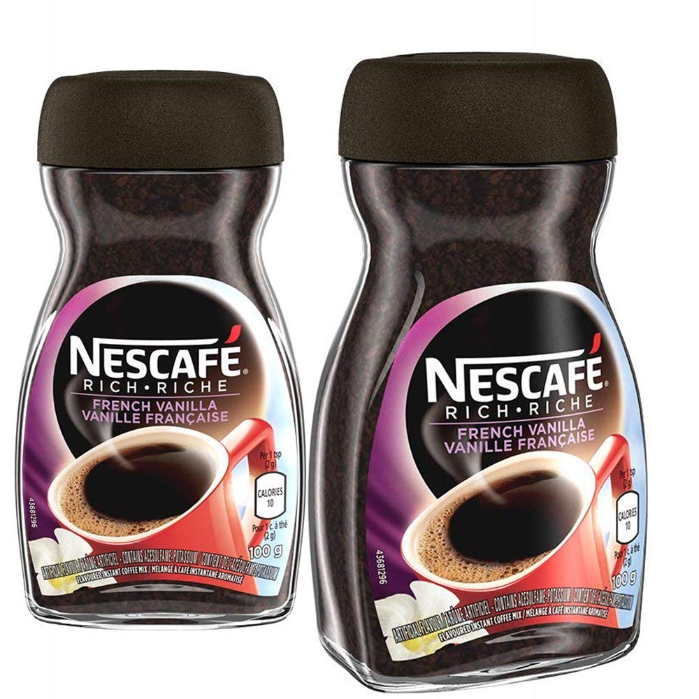 NESCAFÉ Rich Instant Coffee, French Vanilla – 2-Pack (100 g Jars)