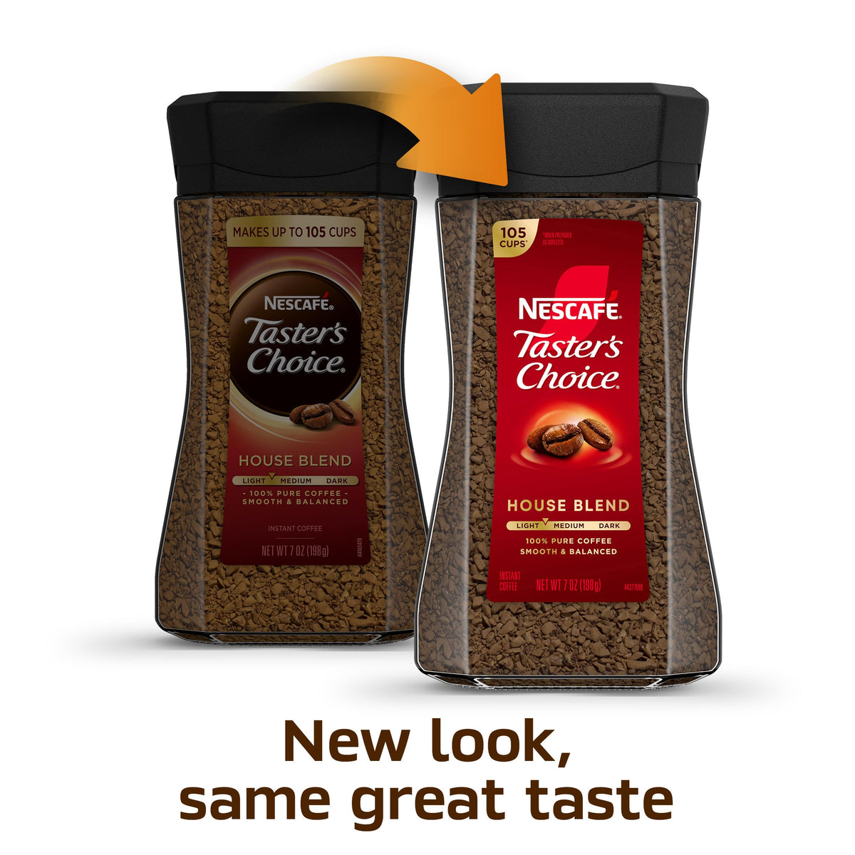 NESCAFÉ Taster's Choice House Blend Instant Coffee - 2 x 7 oz Jars, Light/Medium Roast