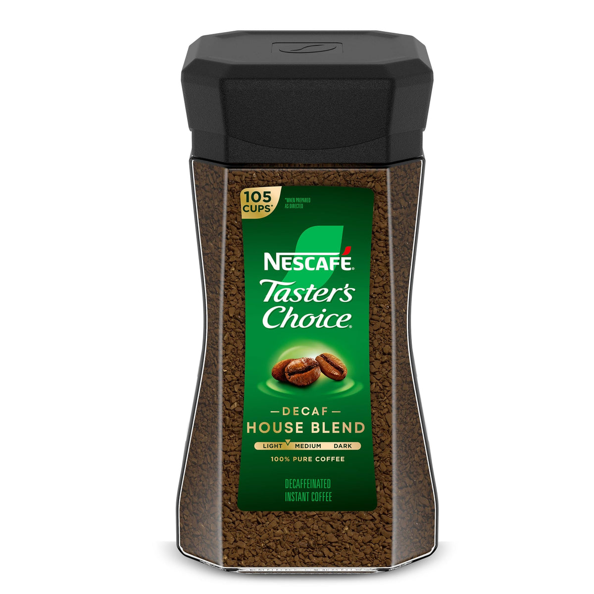 NESCAFÉ Taster's Choice Decaf House Blend Instant Coffee – 2 Jars (7 oz Each)