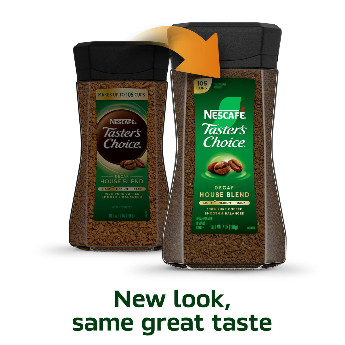 NESCAFÉ Taster's Choice Decaf House Blend Instant Coffee – 2 Jars (7 oz Each)