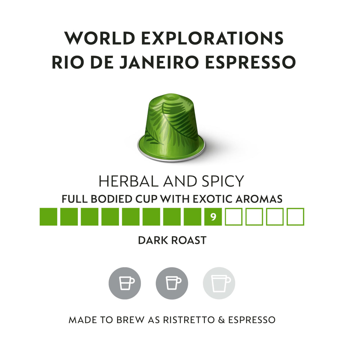 Nespresso Rio de Janeiro Original Line Espresso Pods – 50 Count, Brazilian Arabica with Sandalwood Notes