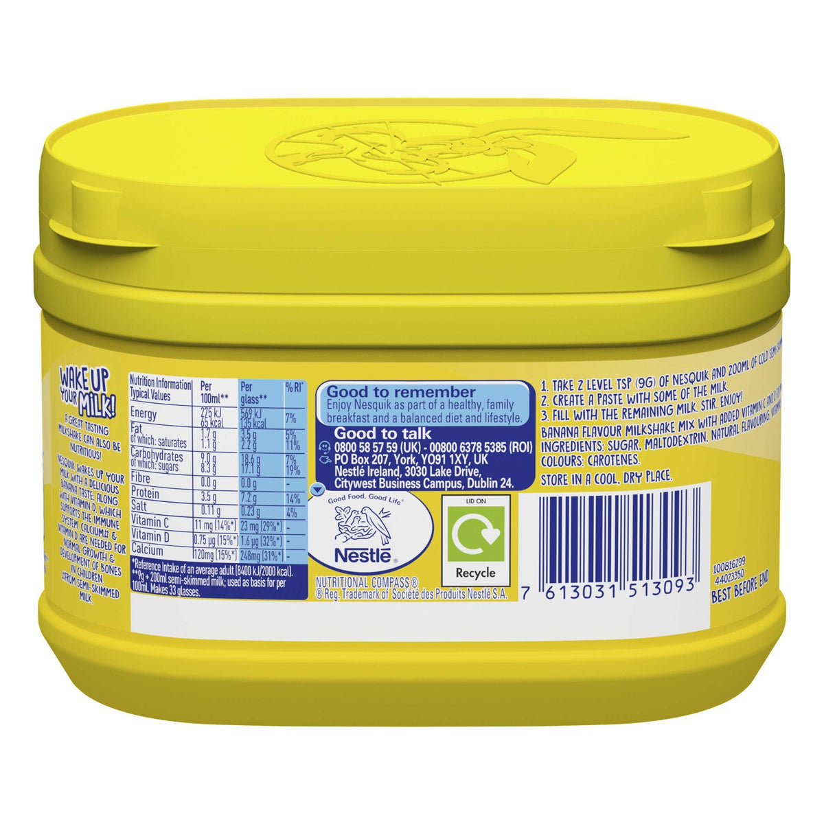 Nesquik Banana Flavour Milkshake Powder 300 g (Pack of 5) | Creamy Banana Shake Mix with Calcium