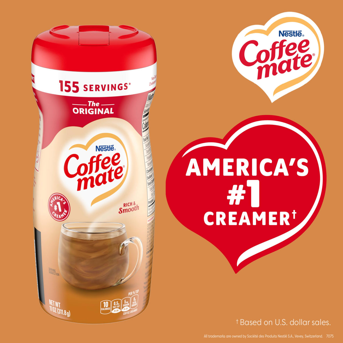 Nestle Coffee Mate Original Powder Creamer 11oz Canister (Pack of 12) – Shelf-Stable