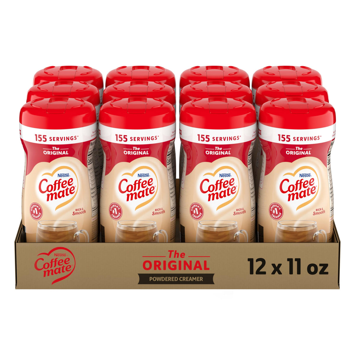 Nestle Coffee Mate Original Powder Creamer 11oz Canister (Pack of 12) – Shelf-Stable
