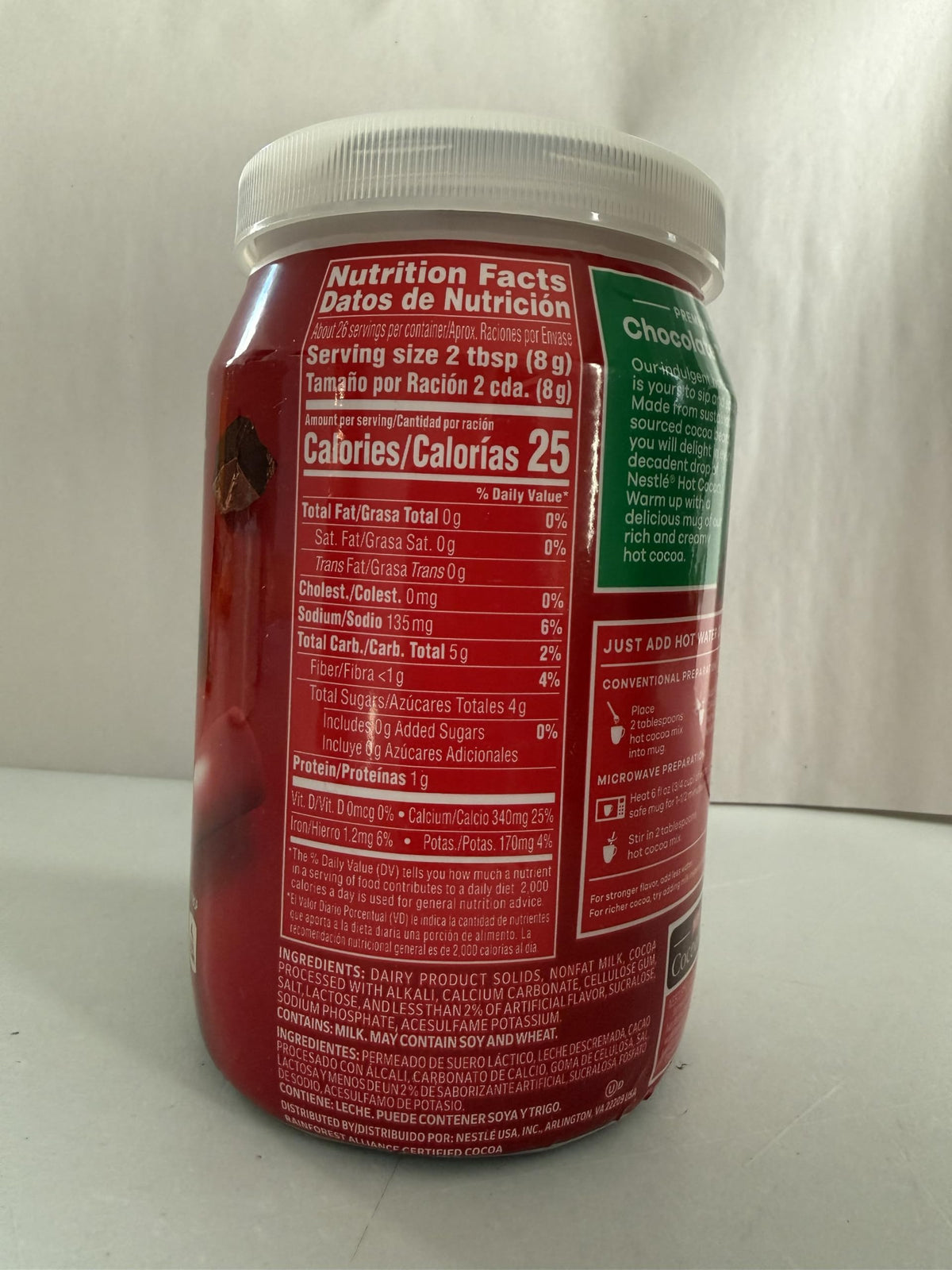 Nestle Hot Cocoa Fat Free Canister – 3pc Pack | Smooth, Light Cocoa