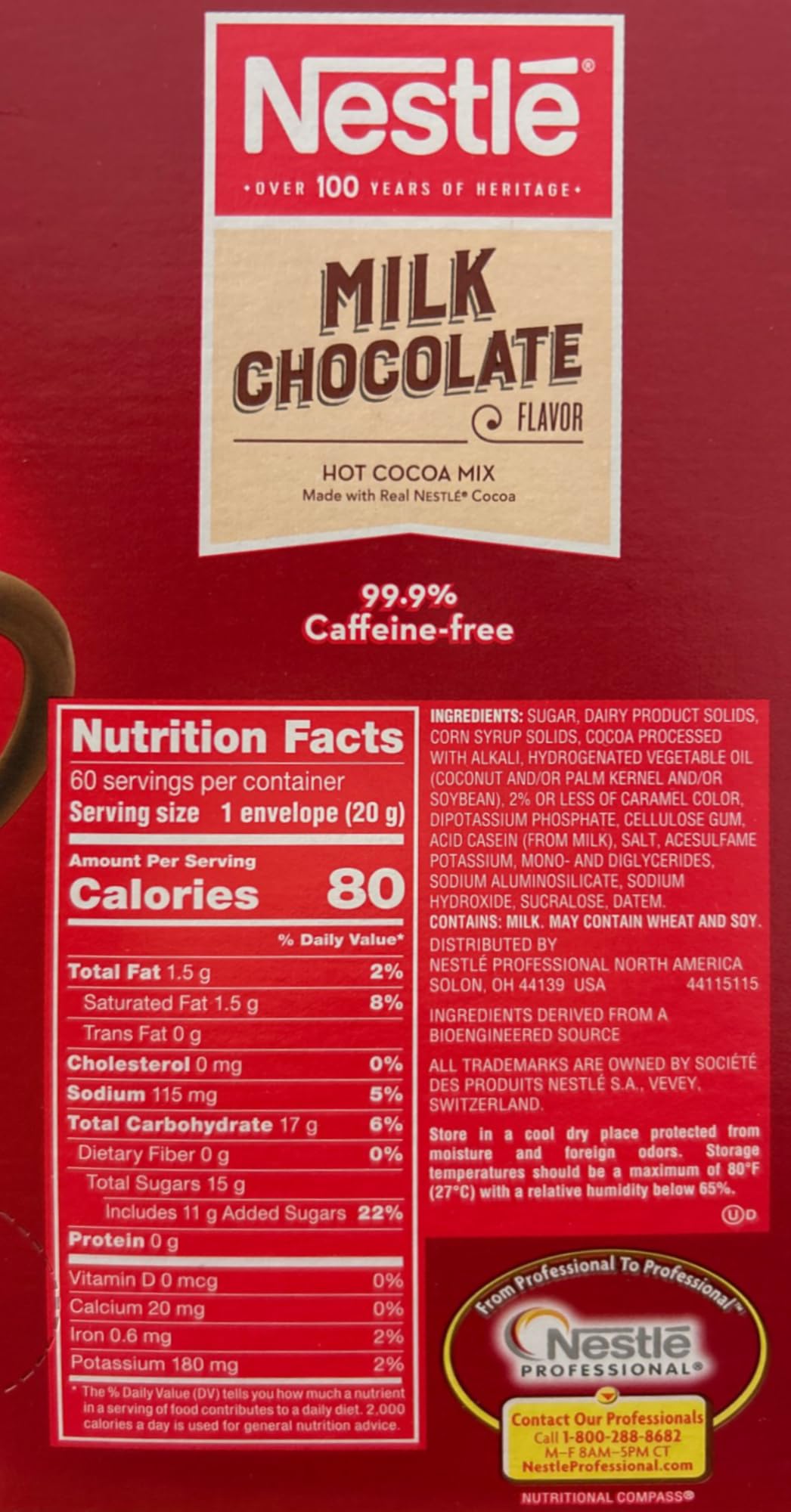 Nestle Milk Chocolate Hot Cocoa Packets – 60 Count, 0.71 oz Each