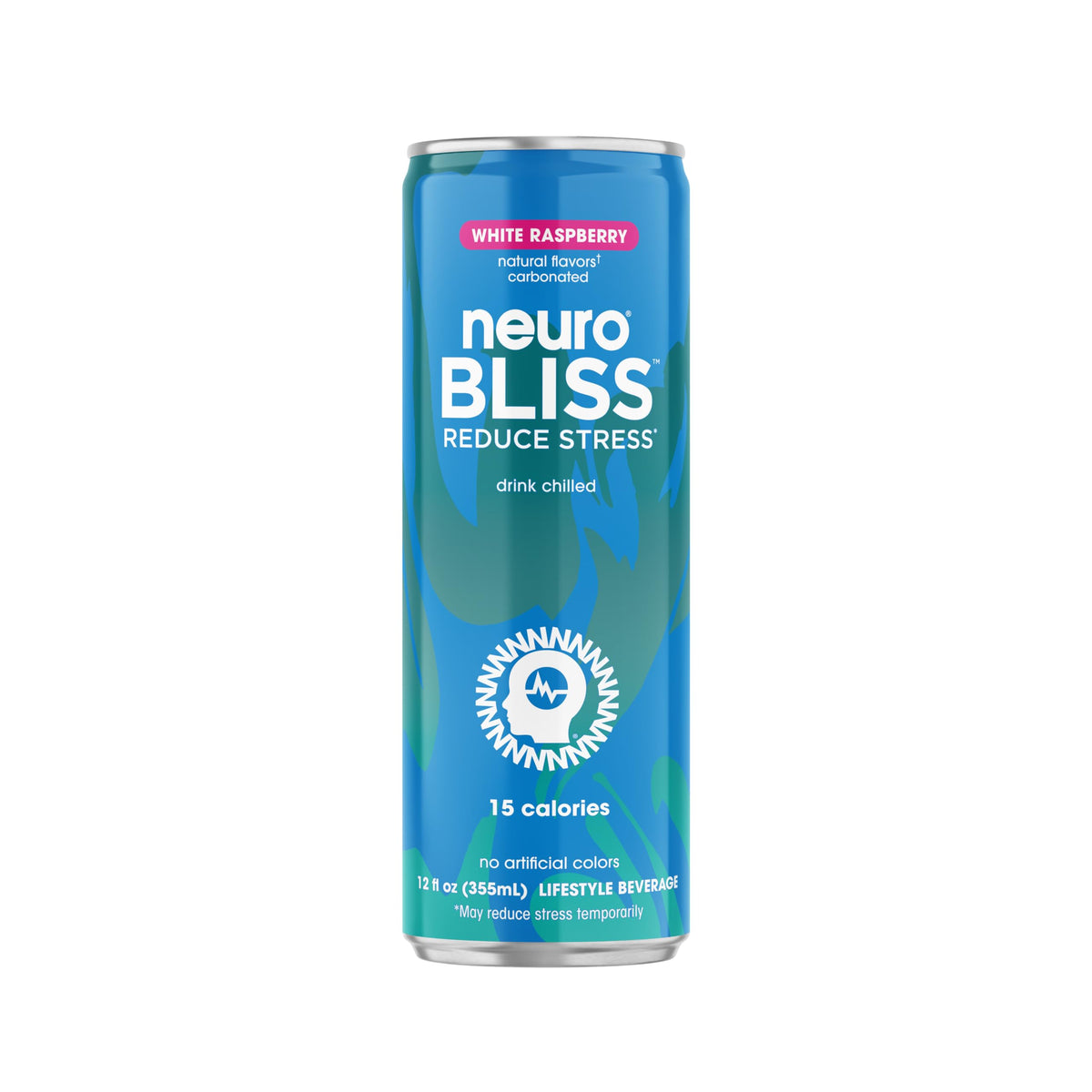 Neuro Bliss White Raspberry – 12-Can Pack | Lightly Carbonated Calm and Focus Beverage