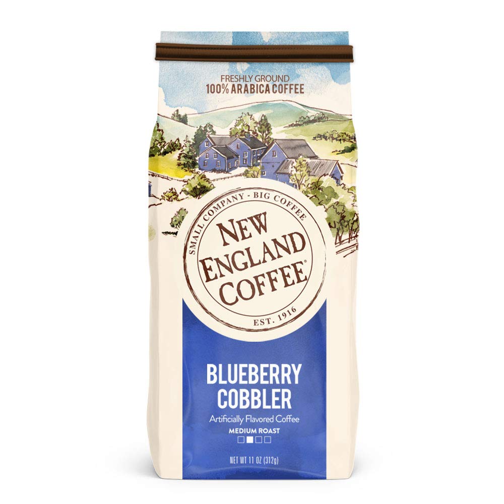 New England Coffee Variety Pack – Butter Pecan, Blueberry Cobbler & Hazelnut Creme, 11oz Bags (Pack of 3)