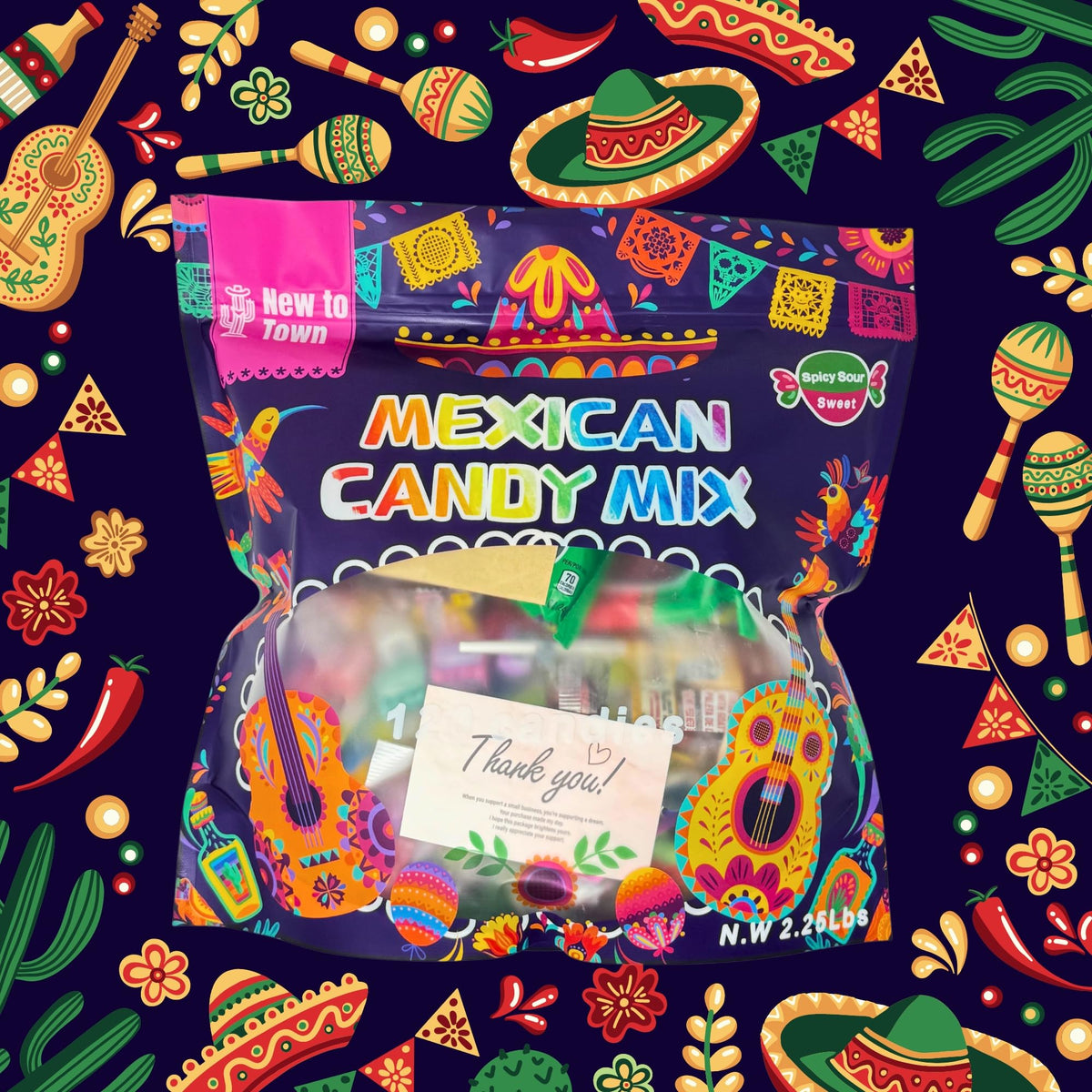 New To Town Mexican Candy Variety Pack – 120 Pieces, Authentic Candies