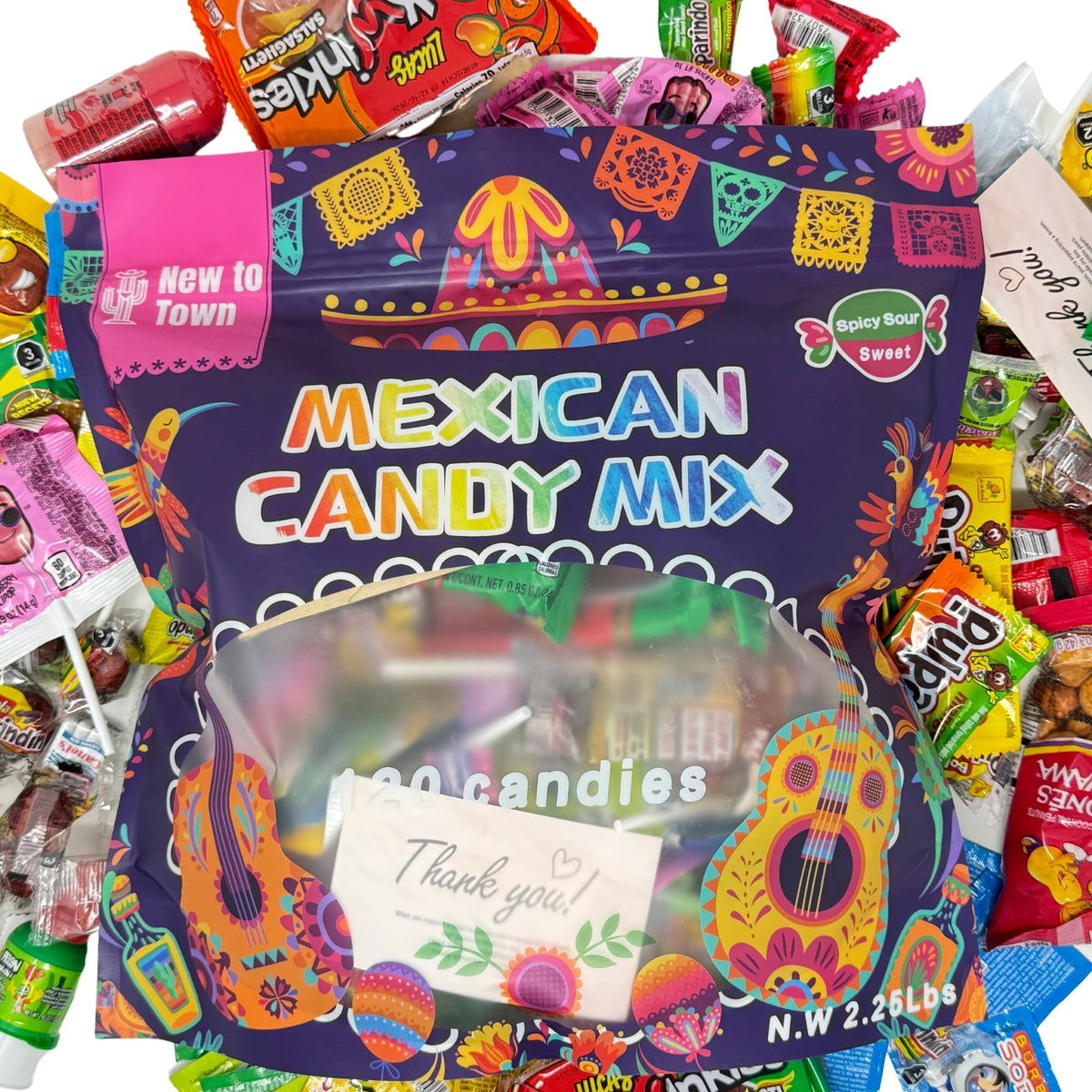 New To Town Mexican Candy Variety Pack – 120 Pieces, Authentic Candies