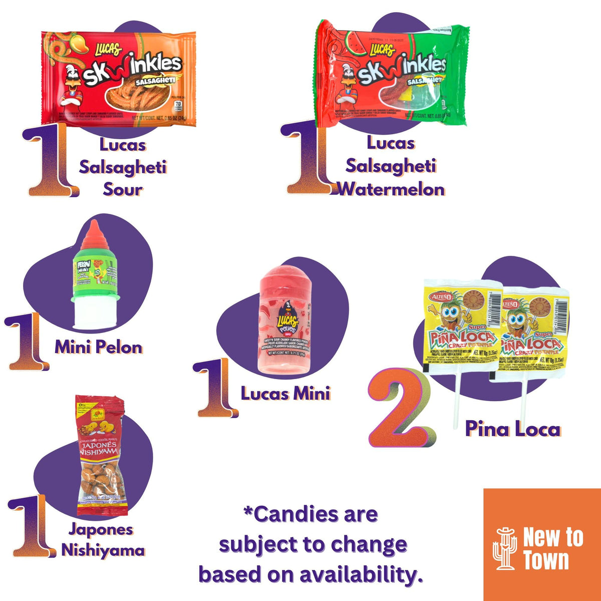 New To Town Mexican Candy Variety Pack – 120 Pieces, Authentic Candies
