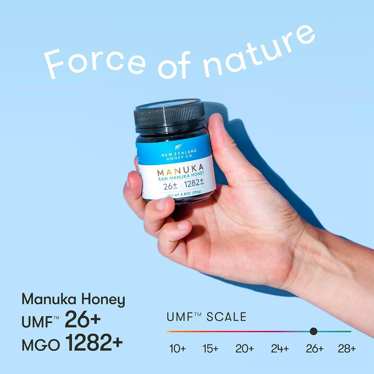 New Zealand Honey Co. Raw Manuka Honey UMF 26+ | MGO 1282+, UMF Certified | 4.4oz