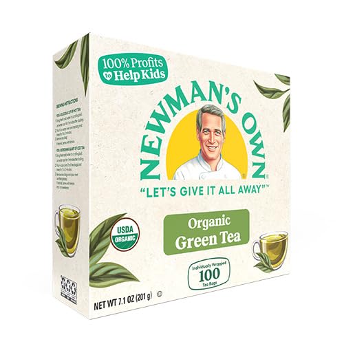 Newman's Own Organic Green Tea – 200 Bags (Pack of 2) USDA Organic, Kosher, Caffeine Brew Hot