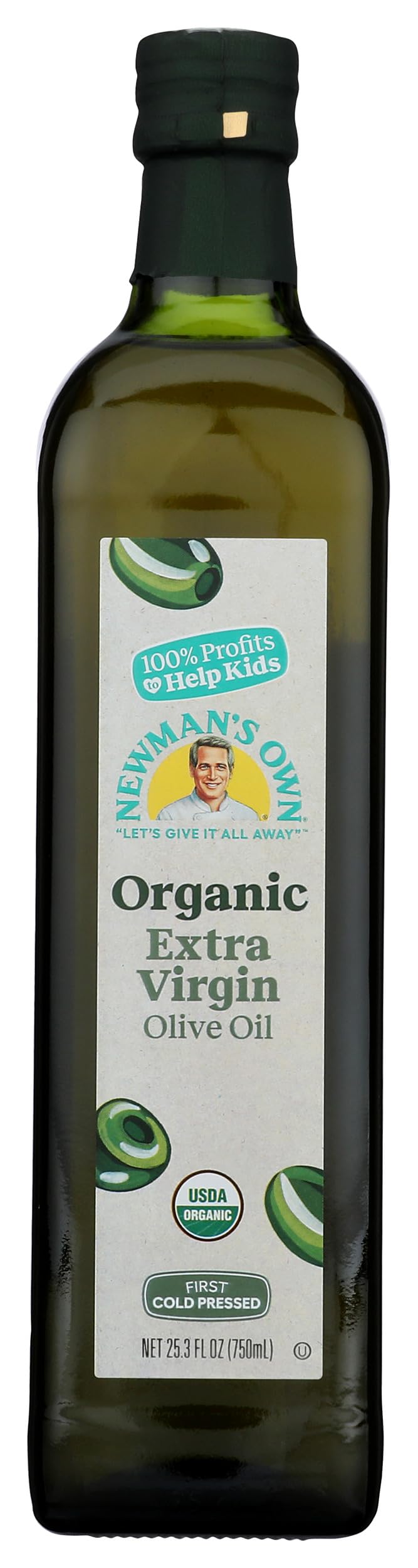 Newman's Own Organic Extra Virgin Olive Oil - 25.3 oz | First Cold Pressed, 95% Organic