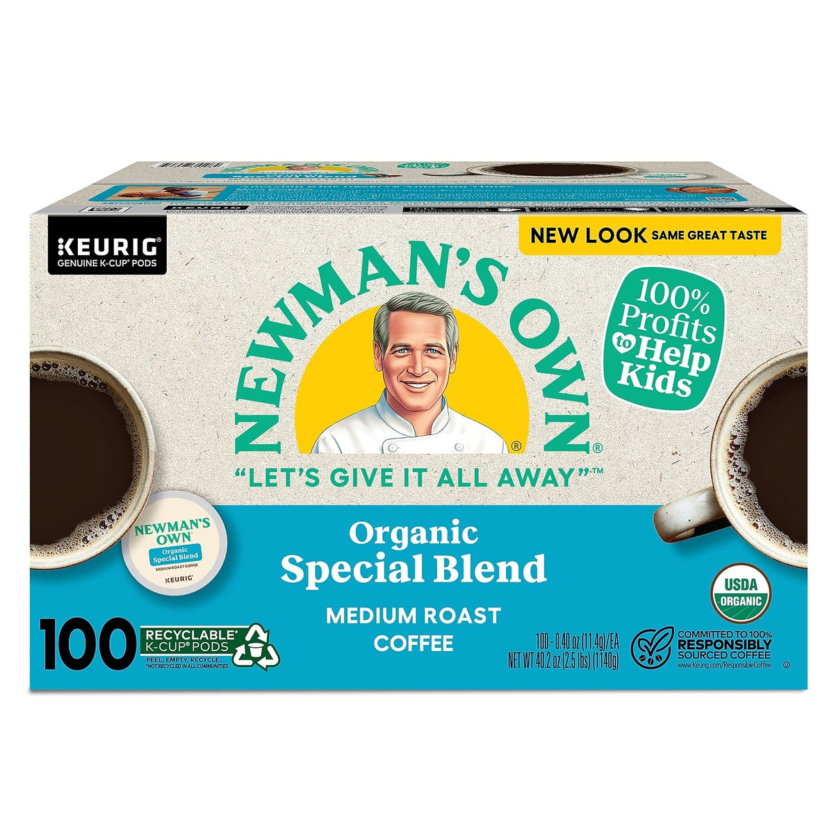 Newman's Own Special Extra Bold Blend Coffee K-Cups – Medium Roast, 100 Count (Packaging May Vary)