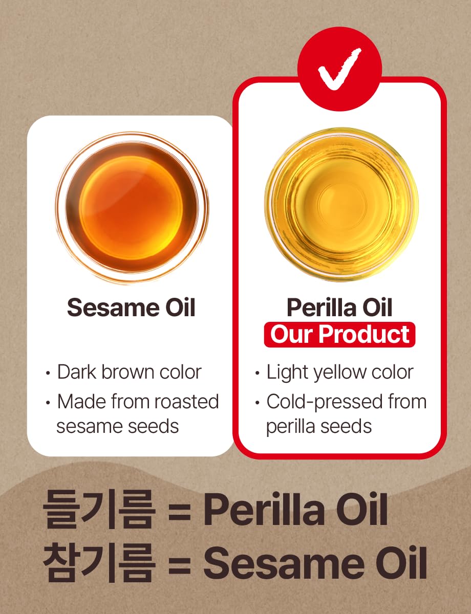 NICE WITCH'S Raw Perilla Oil 270ml / 9.5oz - 100% Perilla Seeds, Cold-Pressed