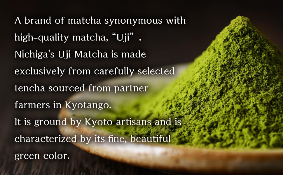 NICHIGA Japanese Matcha Powder – Uji Matcha from Kyoto, Stone-Ground, Premium Culinary Grade for Latte, Smoothies & Baking