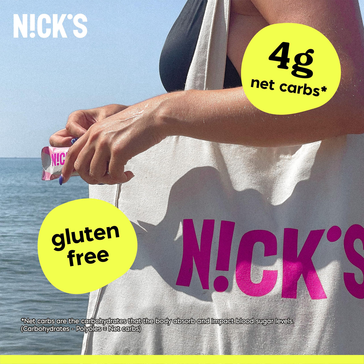 N!CK'S Peanuts & Fudge Keto Chocolate Bars – No Added Sugar, 180 kcal, 4g Net Carbs, Gluten Free (15-Pack, 40g Each)