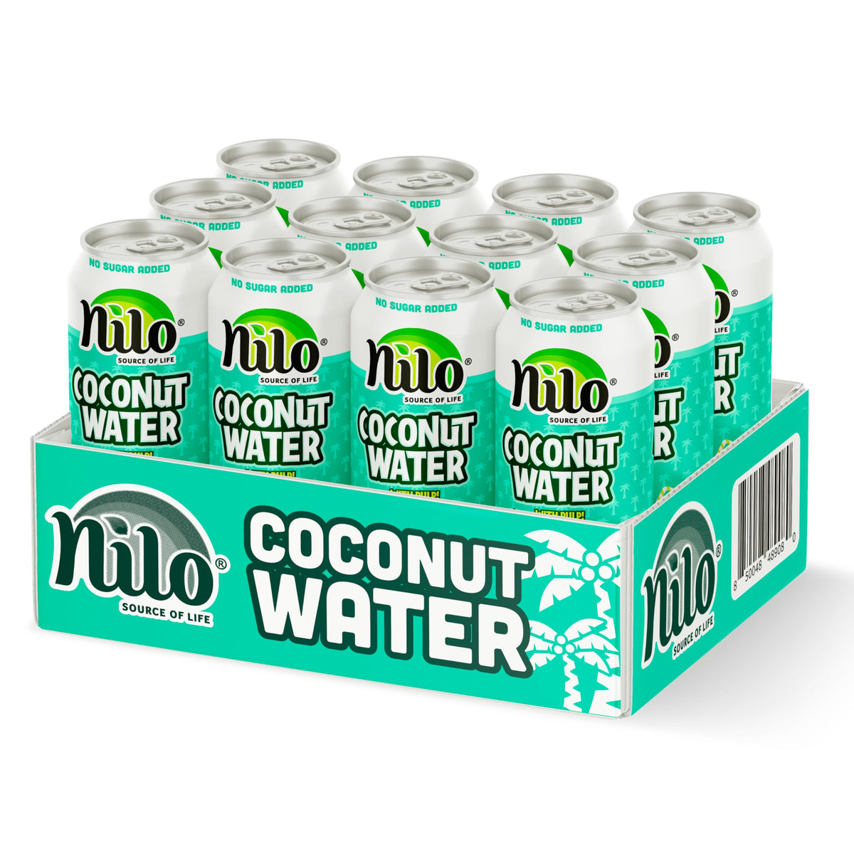 NILO 100% Pure Coconut Water with Pulp – No Sugar Added, Non-GMO, Not From Concentrate, 12-Pack (10.8 oz each)