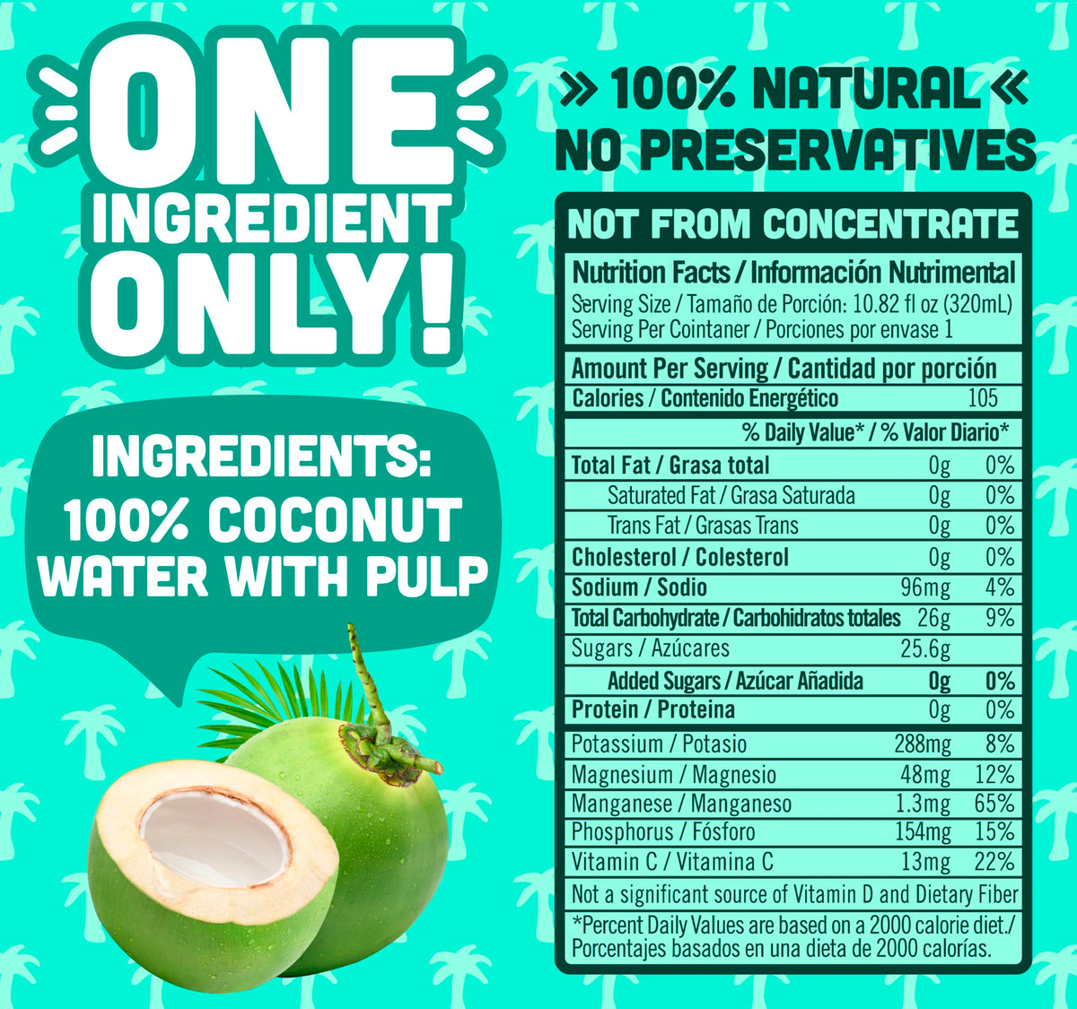 NILO 100% Pure Coconut Water with Pulp – No Sugar Added, Non-GMO, Not From Concentrate, 12-Pack (10.8 oz each)