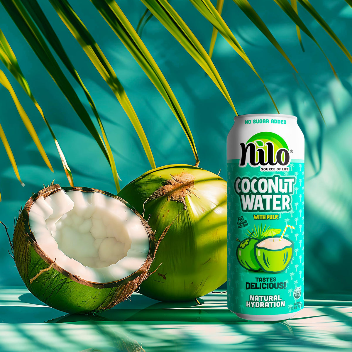 NILO 100% Pure Coconut Water with Pulp – No Sugar Added, Non-GMO, Not From Concentrate, 12-Pack (10.8 oz each)