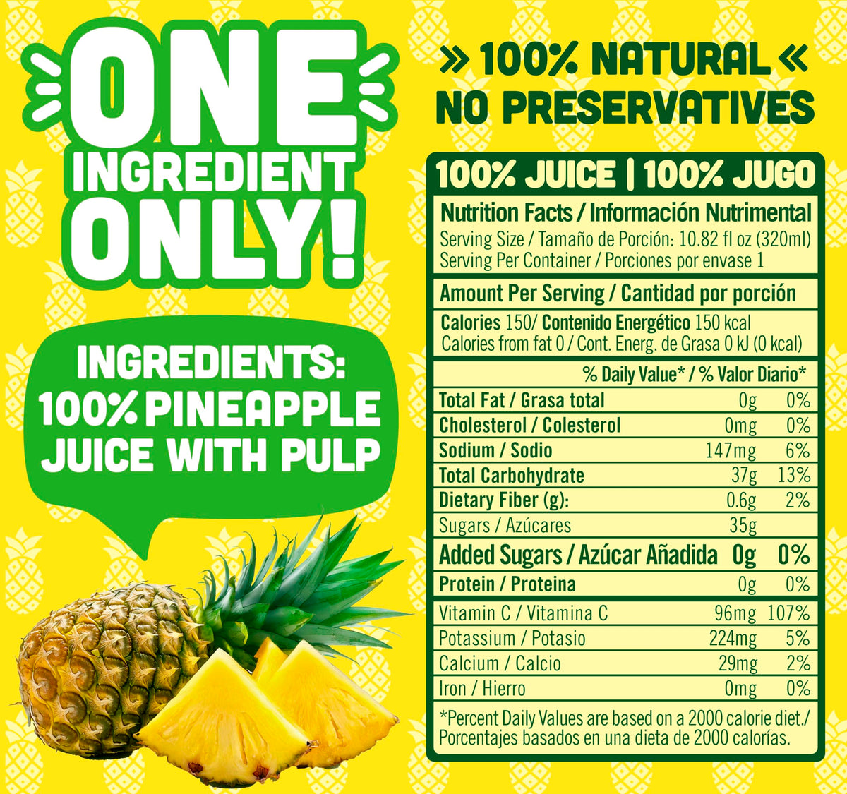 NILO Pineapple Juice | 100% Squeezed, No Sugar Added, Not From Concentrate | 12 x 320 ml