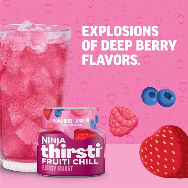 Ninja Thirsti Flavored Water Drops – Berry Lemon Variety Pack | Zero Calories, Zero Sugar, Makes 17-20 12oz Drinks | 3 Pack
