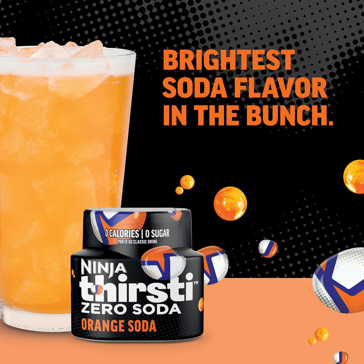 Ninja Thirsti Flavored Water Drops - ZERO SODA Orange Soda, 0 Cal, 0 Sugar, 3 Pack