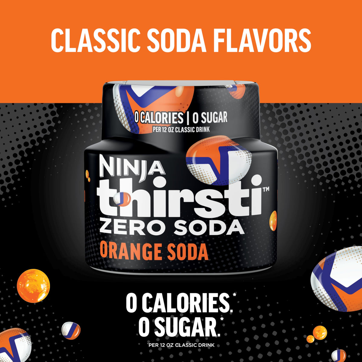 Ninja Thirsti Flavored Water Drops - ZERO SODA Orange Soda, 0 Cal, 0 Sugar, 3 Pack