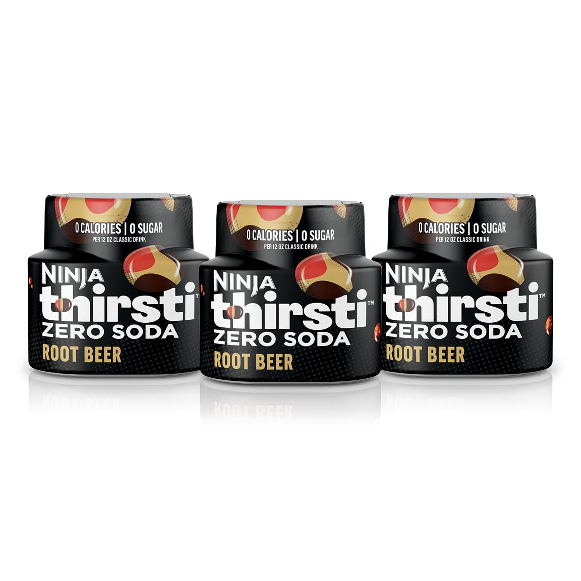 Ninja Thirsti Flavored Water Drops – ZERO SODA Root Beer, 3 Pack, 0 Cal, 0 Sugar, Sparkling or Still