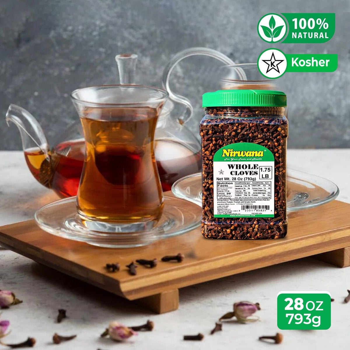 Nirwana Whole Cloves – Premium Spice for Cooking, Baking & Beverages (28oz)