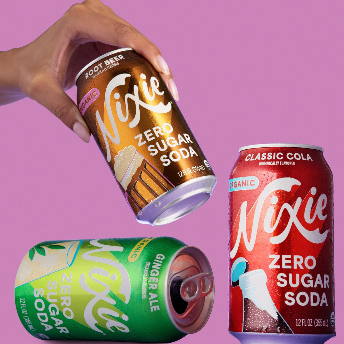 Nixie Organic Zero Sugar Root Beer Soda – 0 Sugar, 0 Cal, Caffeine Free, 12 Pack