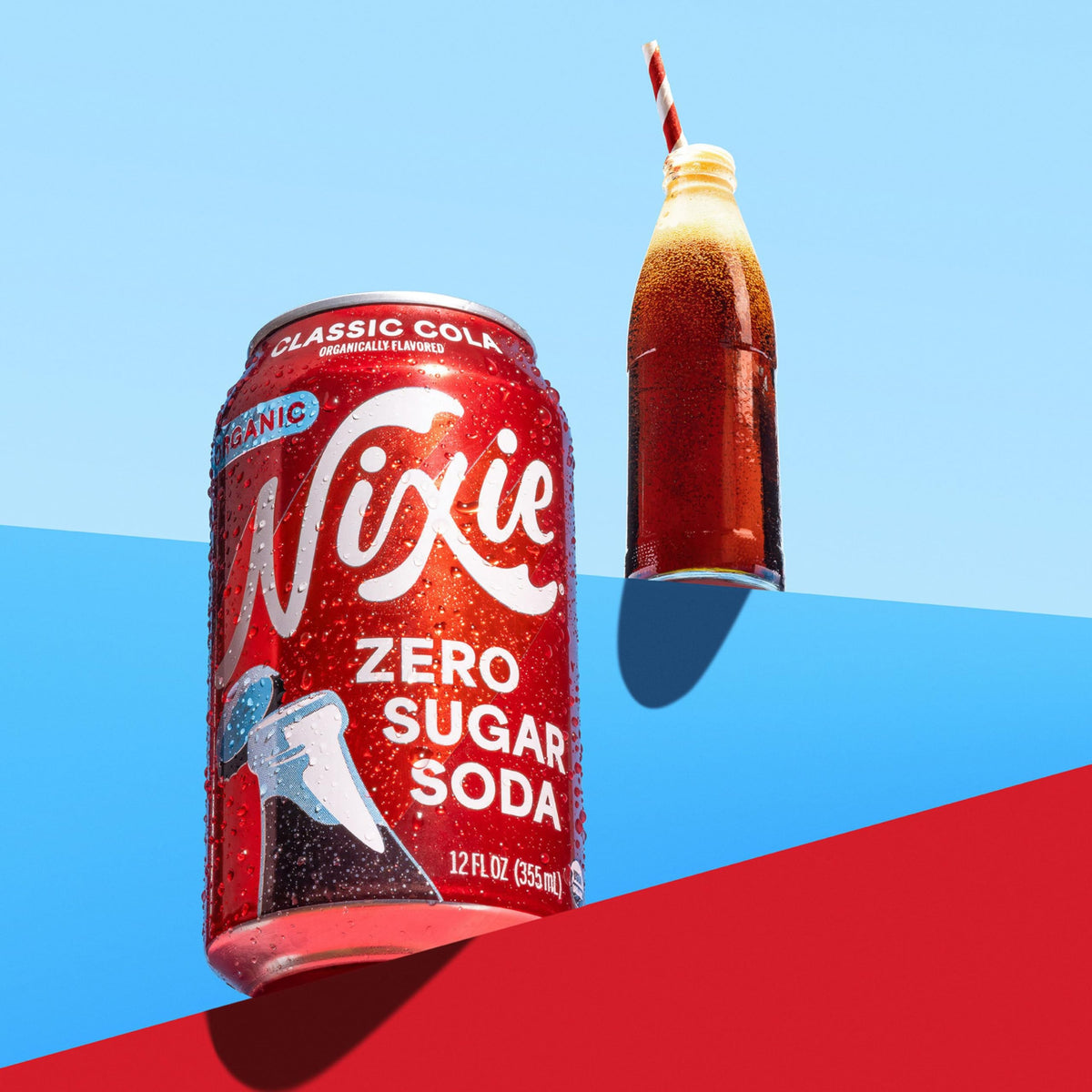 Nixie Organic Zero Sugar Soda – Classic Cola, 0 Sugar, 0 Calories, 40mg Caffeine, 12oz Cans (12 Pack)