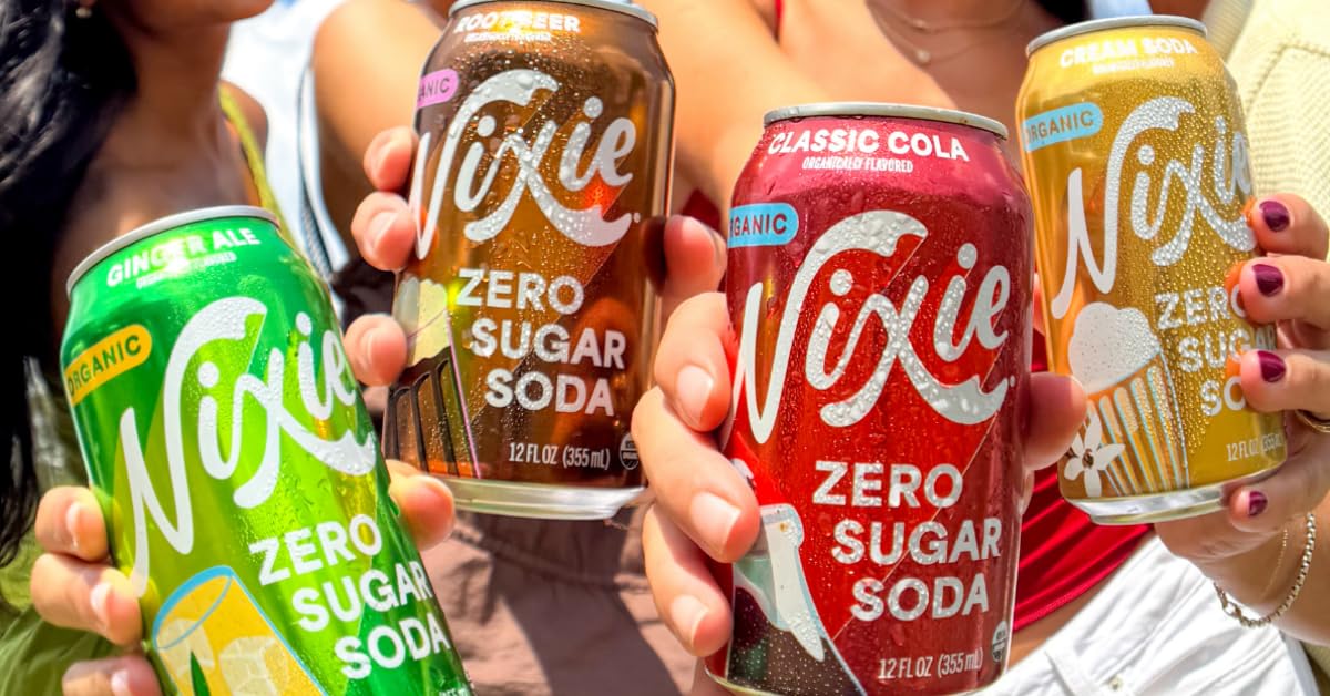 Nixie Organic Zero Sugar Soda – Classic Cola, 0 Sugar, 0 Calories, 40mg Caffeine, 12oz Cans (12 Pack)