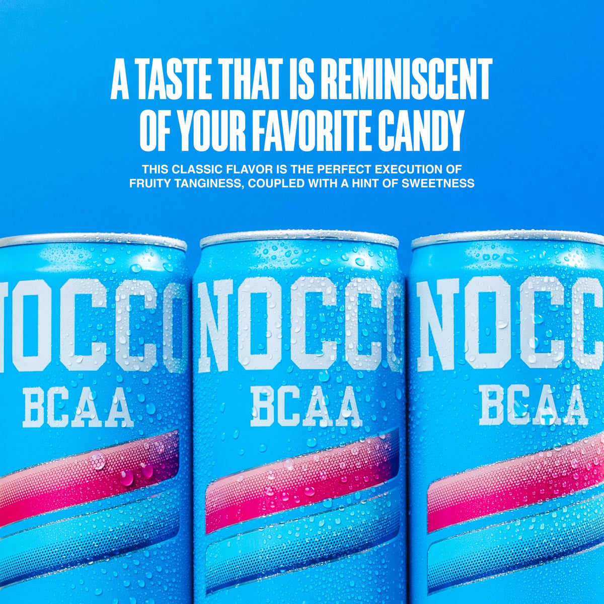 NOCCO Zero Sugar Blue Raspberry Energy Drink – 12-Pack, 180–200 mg Caffeine, BCAAs, Sugar Free