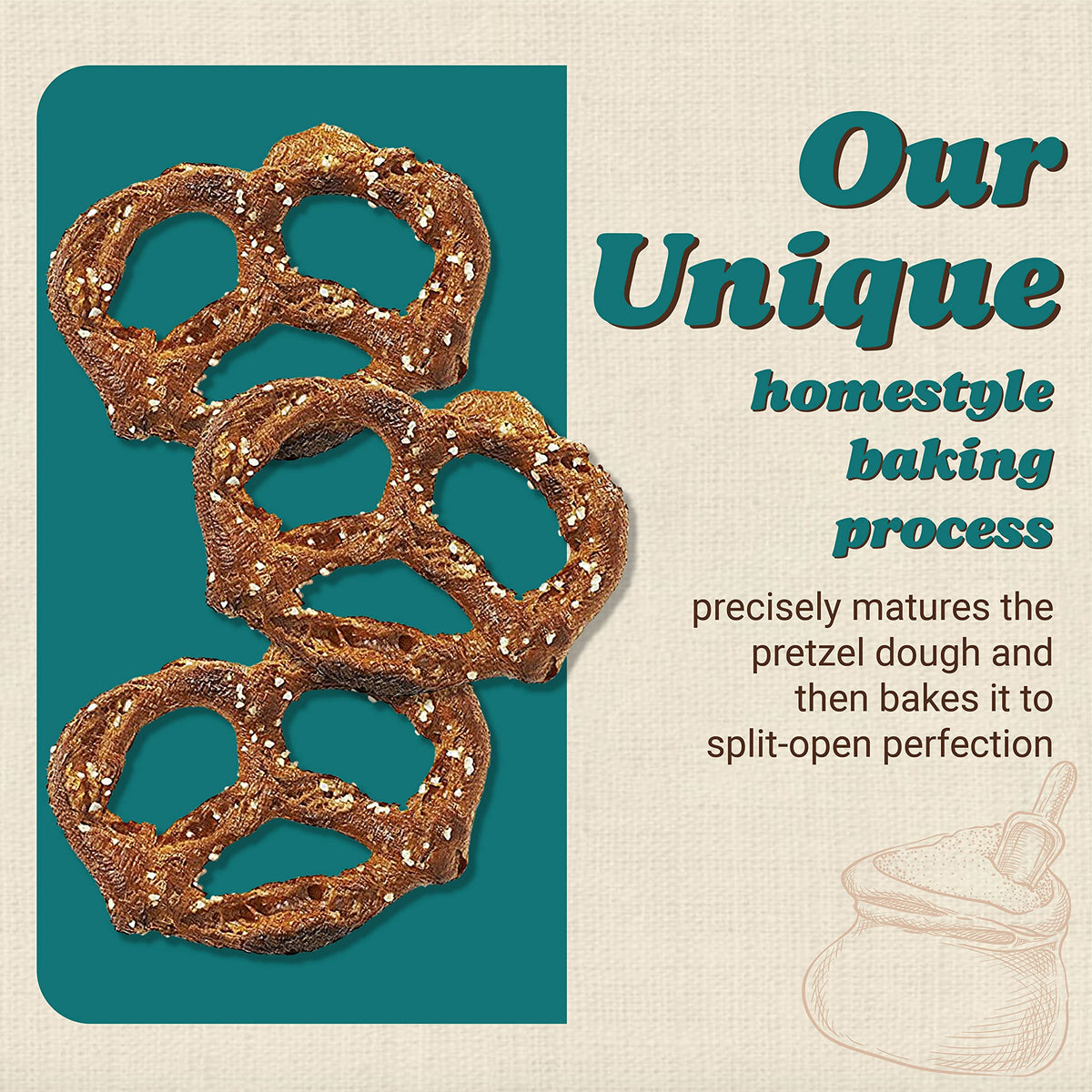 Unique Snacks Original Splits Pretzels – Non-GMO, OU Kosher, No Artificial Flavors, 2 oz Bag, Pack of 12