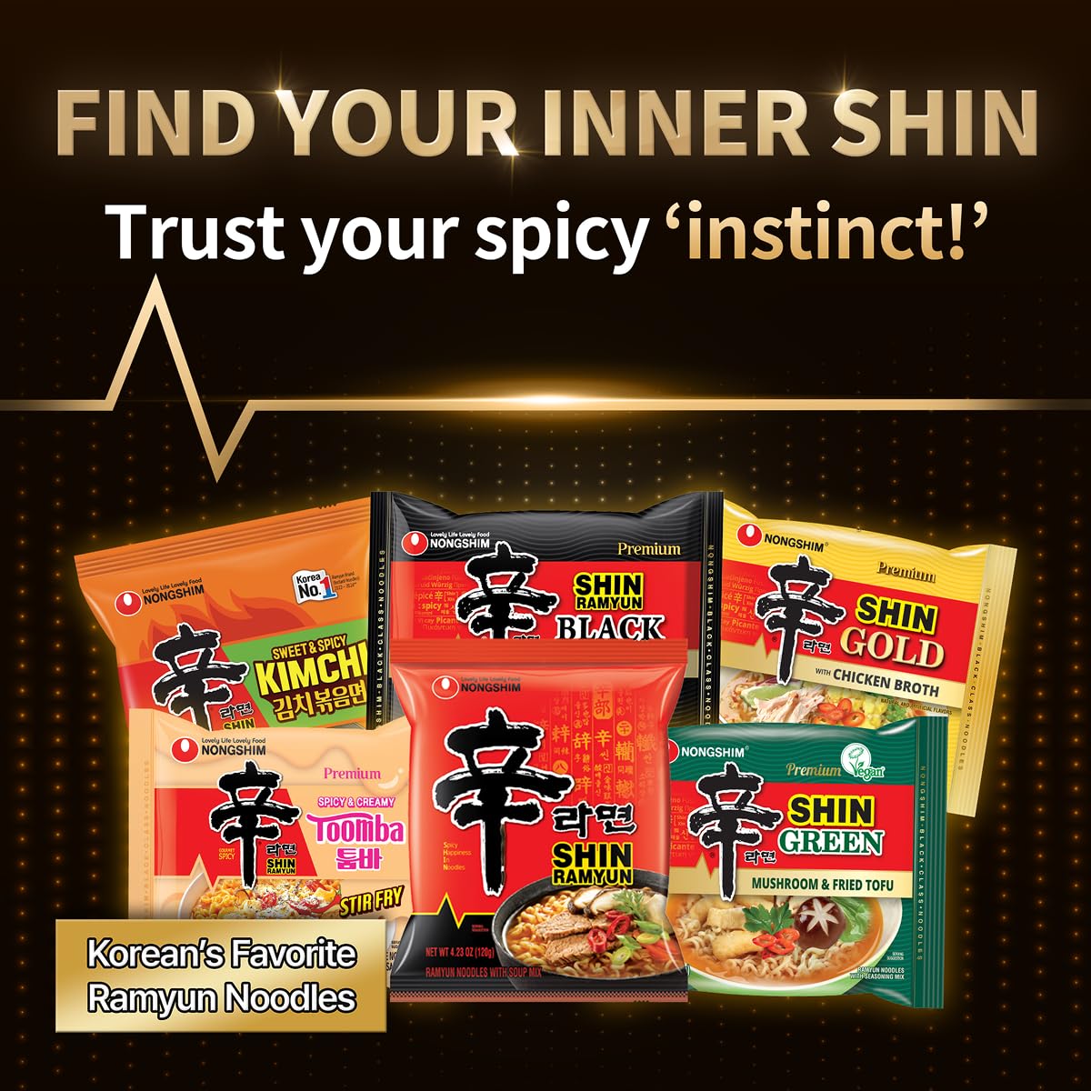 Nongshim Shin Ramyun Black Noodles – Spicy Beef Bone Broth Ramyun (16-Pack)