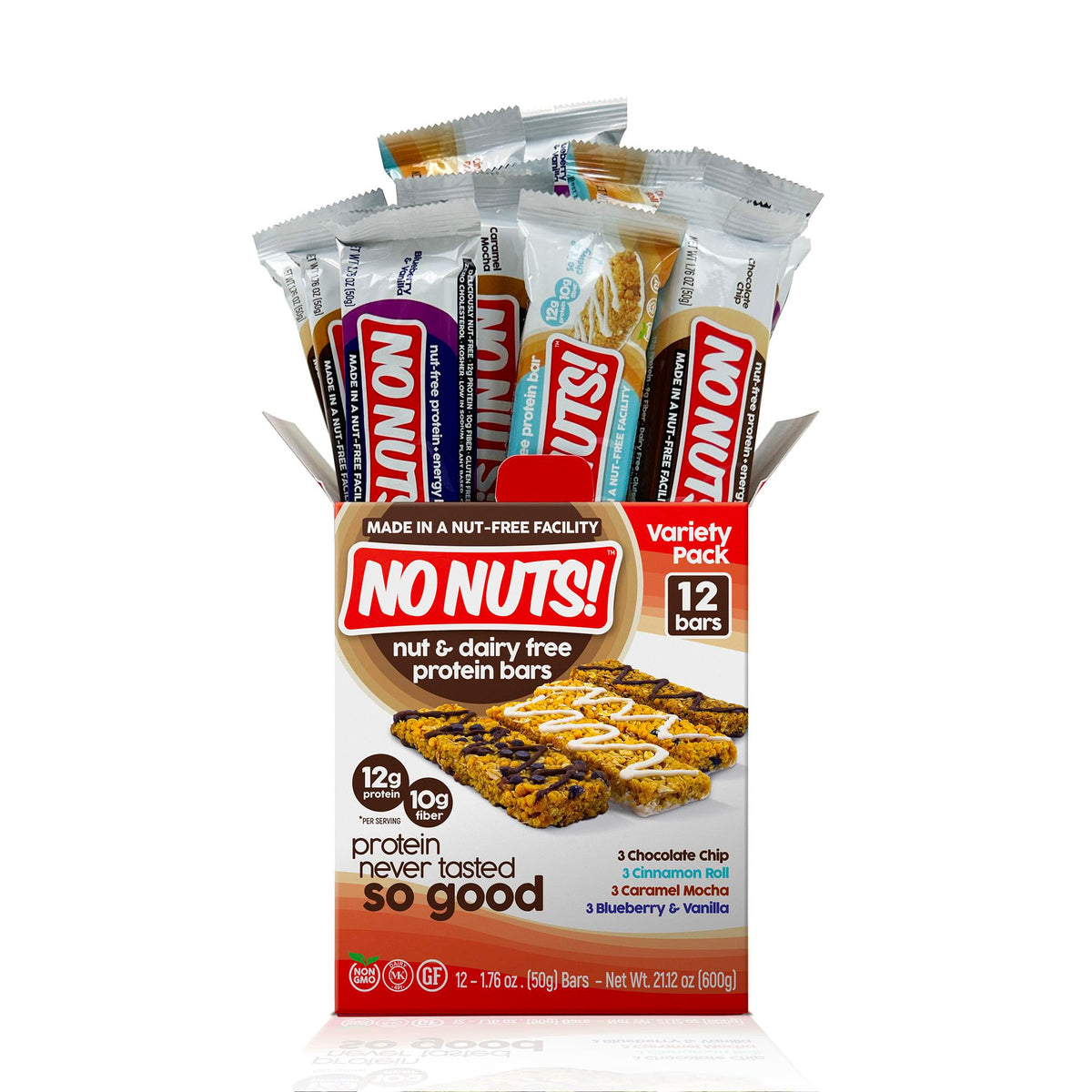 No Nuts! Protein Bar Variety Pack – Nut-Free, Vegan & Dairy-Free (12 Count)