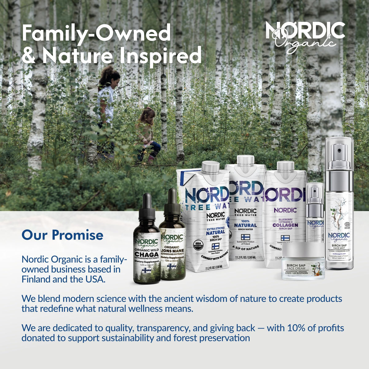 Nordic Tree Water Birch Sap – Regenerative Organic Certified, Electrolytes & Prebiotics (12-Pack)
