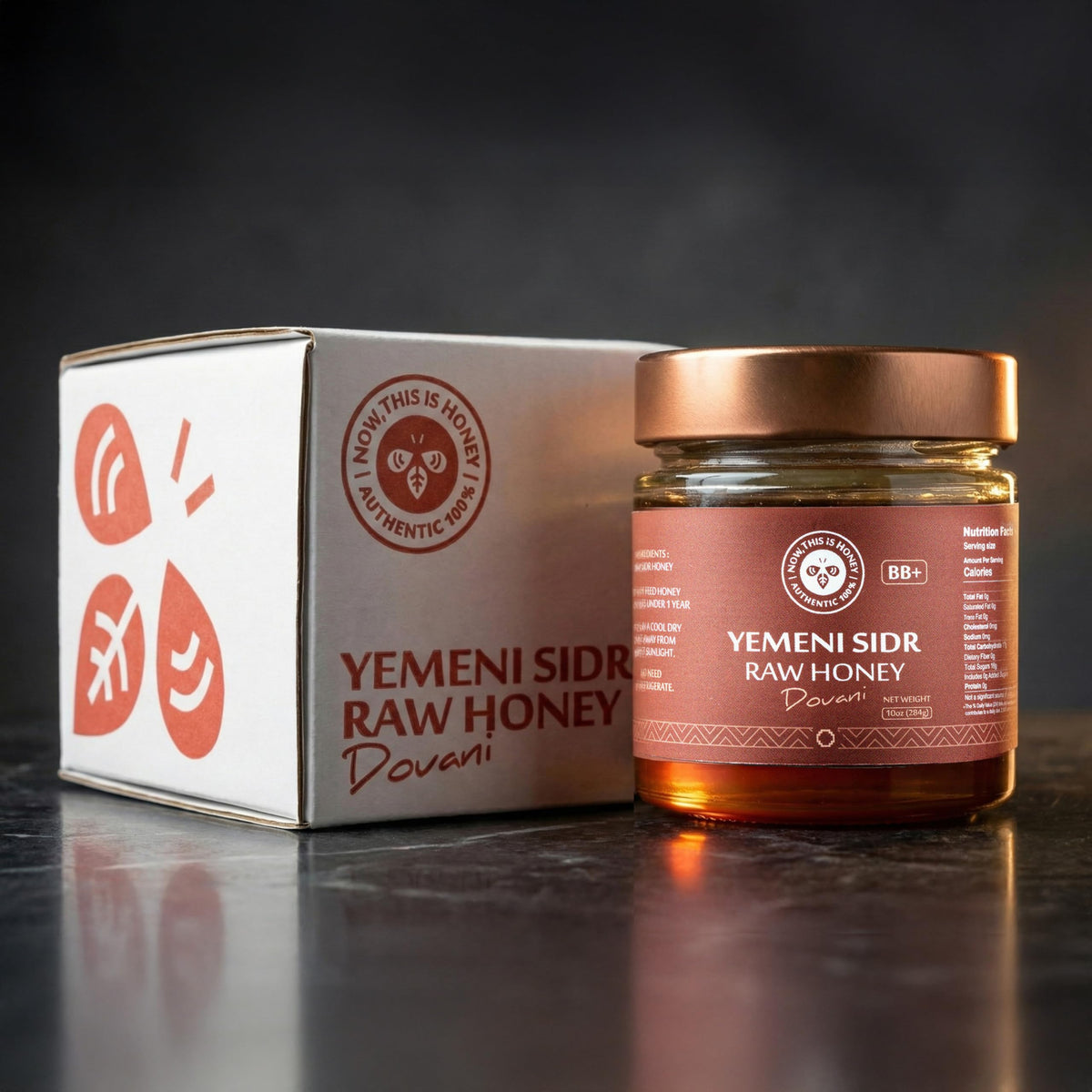 Now This Is Honey: Raw Yemeni Sidr Honey BB+ Grade — Glass Jar, Unpasteurized & Unfiltered 10oz