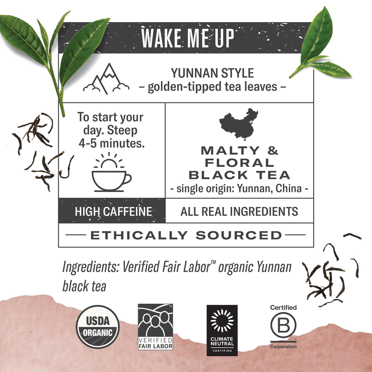 Numi Organic Chinese Breakfast Tea — 100 Black Tea Bags | Full-Bodied Yunnan Black Tea, Malty & Floral | Caffeinated