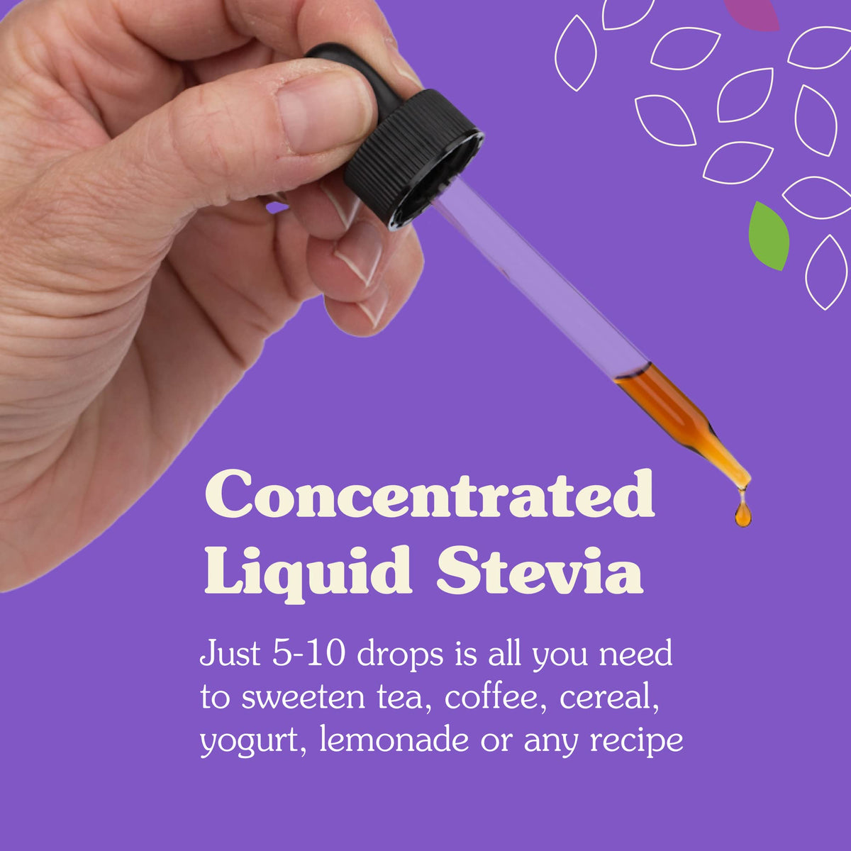 NuNaturals Liquid Stevia – Zero-Calorie Plant-Based Sugar Substitute (Unflavored)