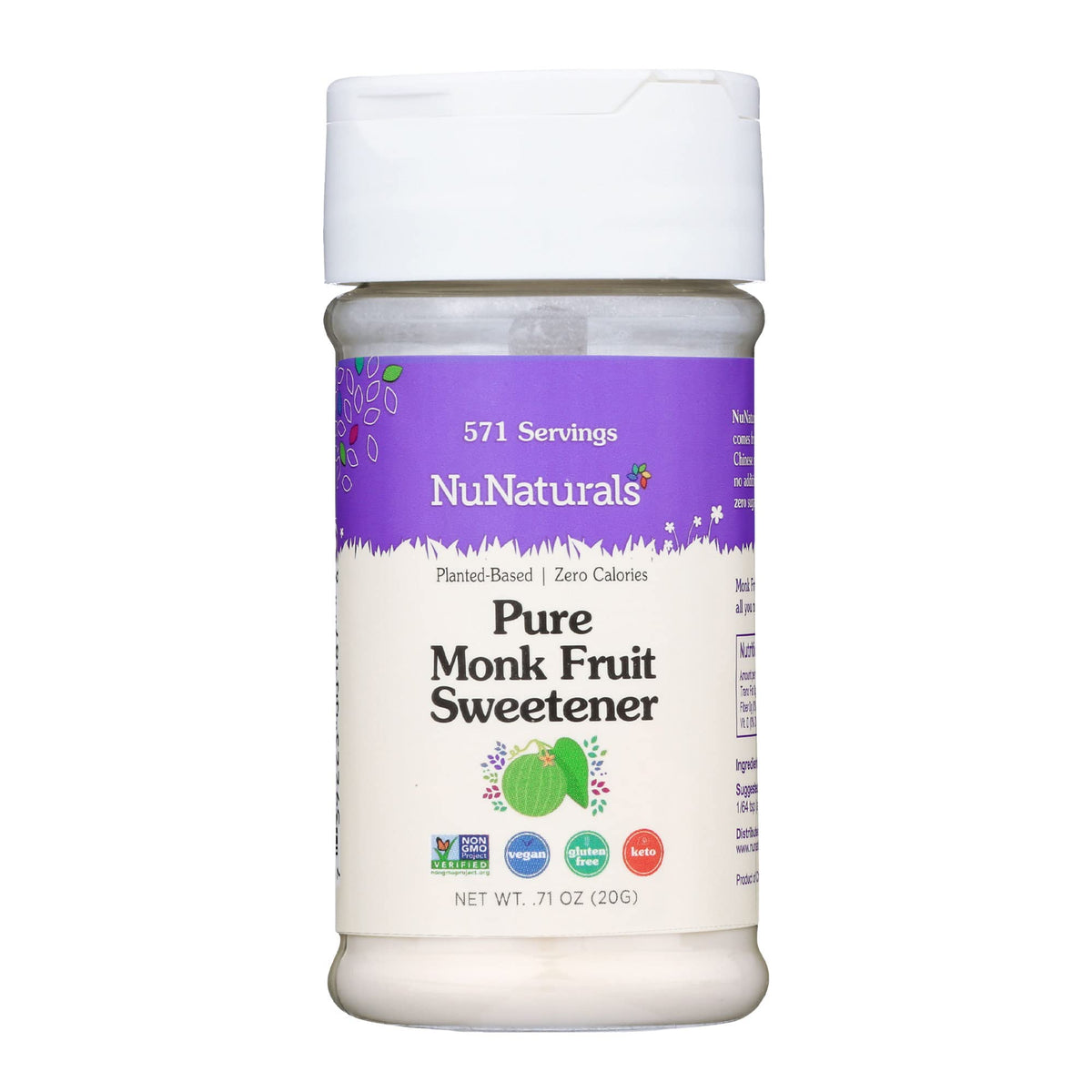 NuNaturals Monk Fruit Powder – All-Natural, Zero-Calorie Sweetener