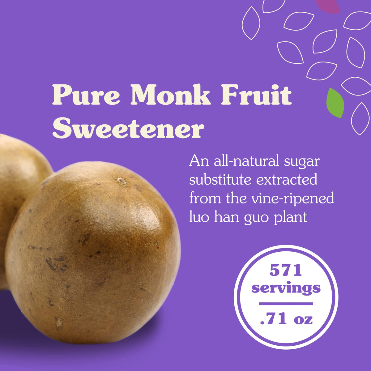 NuNaturals Monk Fruit Powder – All-Natural, Zero-Calorie Sweetener