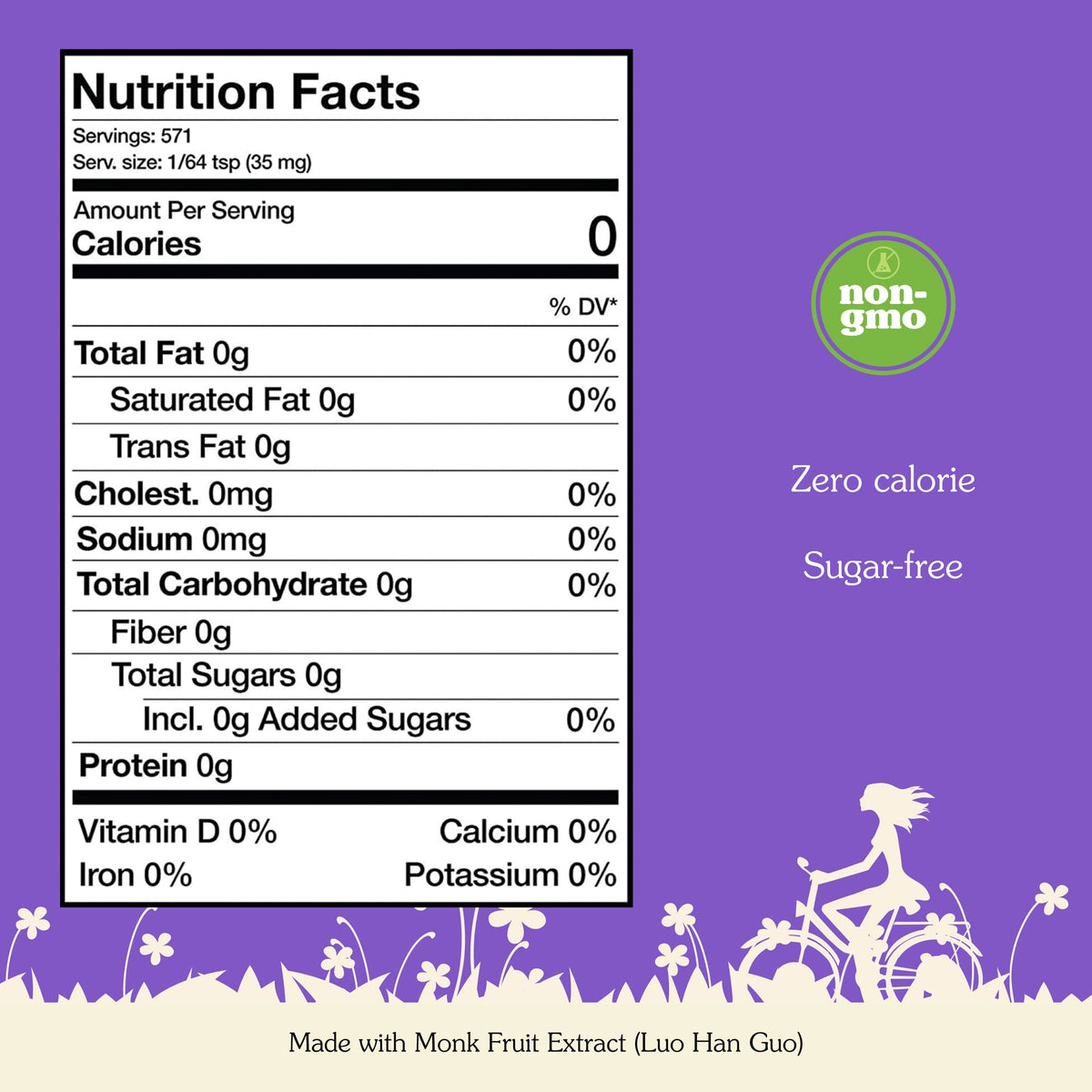 NuNaturals Monk Fruit Powder – All-Natural, Zero-Calorie Sweetener