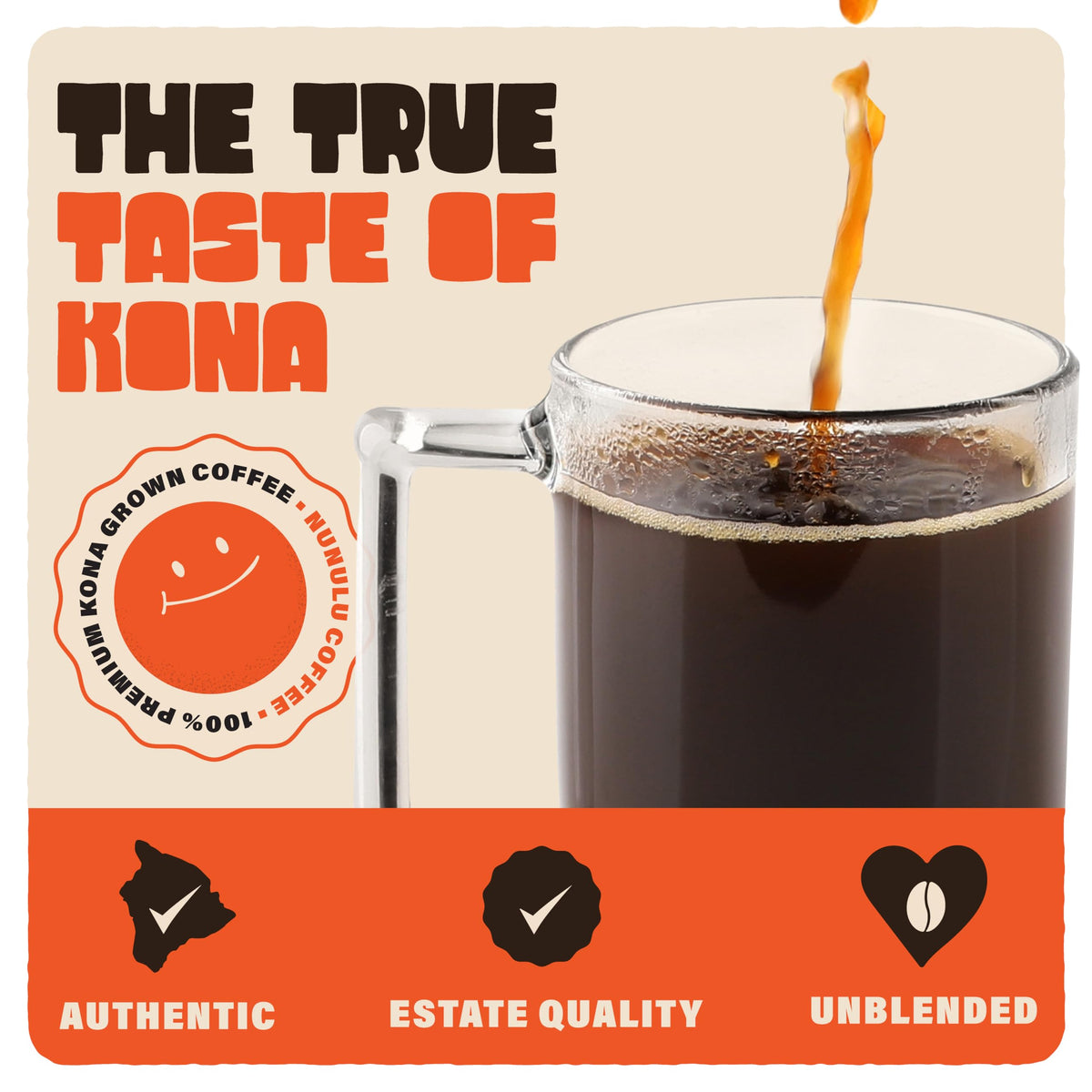 Nunulu Coffee That Sings – 100% Kona Whole Bean Coffee, Medium Roast, 7 oz