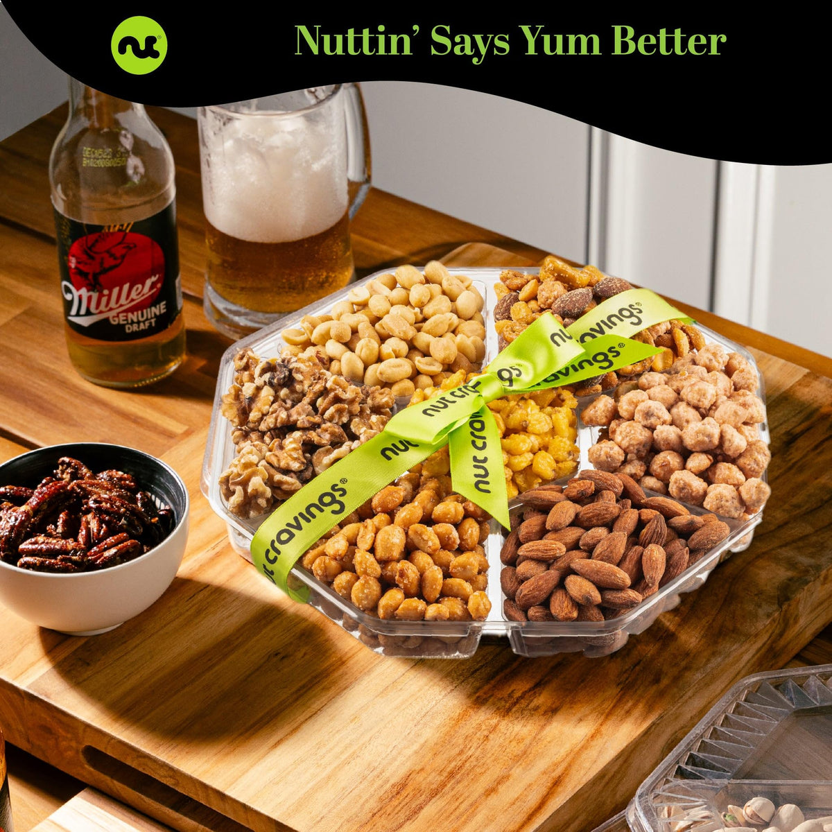 Nut Cravings Mothers Day Treats – 7-Assortment Mixed Nuts Gift Basket, 1 lb