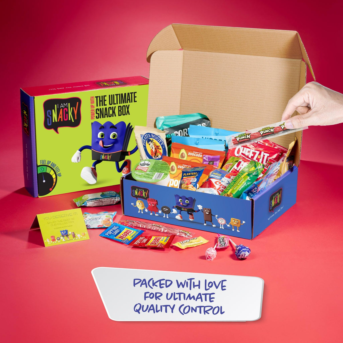 Nut Cravings I AM SNACKY Variety Pack – Mothers Day Treats Gift Box + Greeting Card (50 Count)